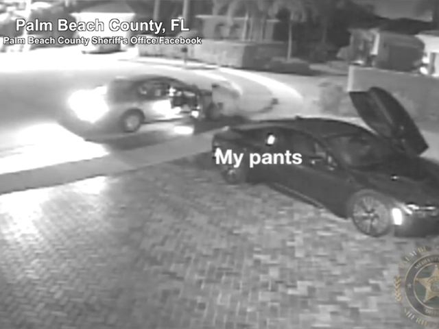 Man loses pants during car burglary as surveillance camera rolls